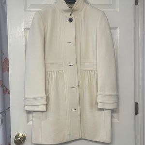 JCrew winter white wool button down coat